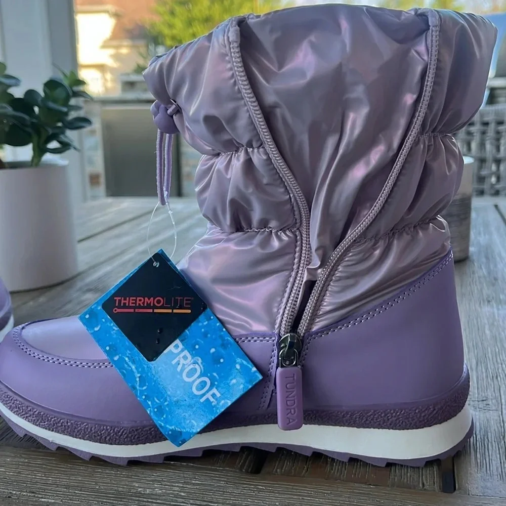 Tundra Husdon Children Snow Boots‎ Purple Waterproof/ ThermoLite